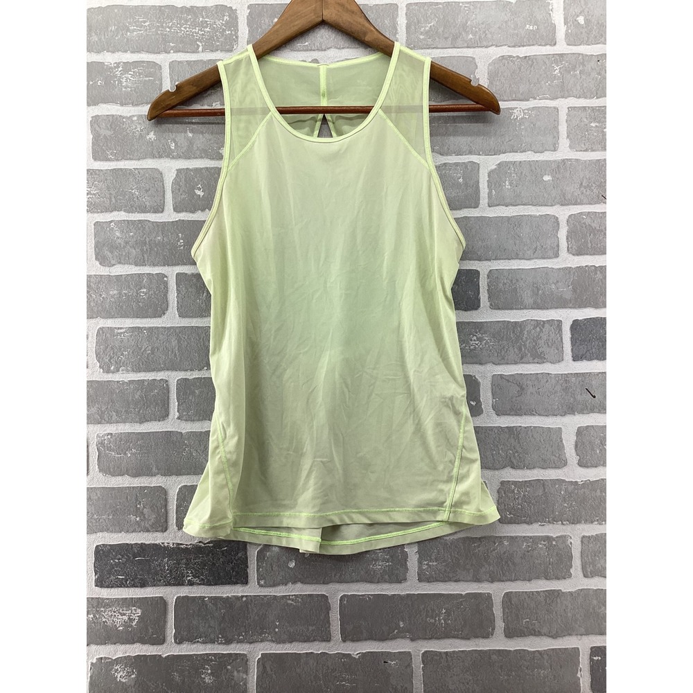 Lululemon Lime Green Open Back Mesh Activewear Tank Top Women Size‎ 10